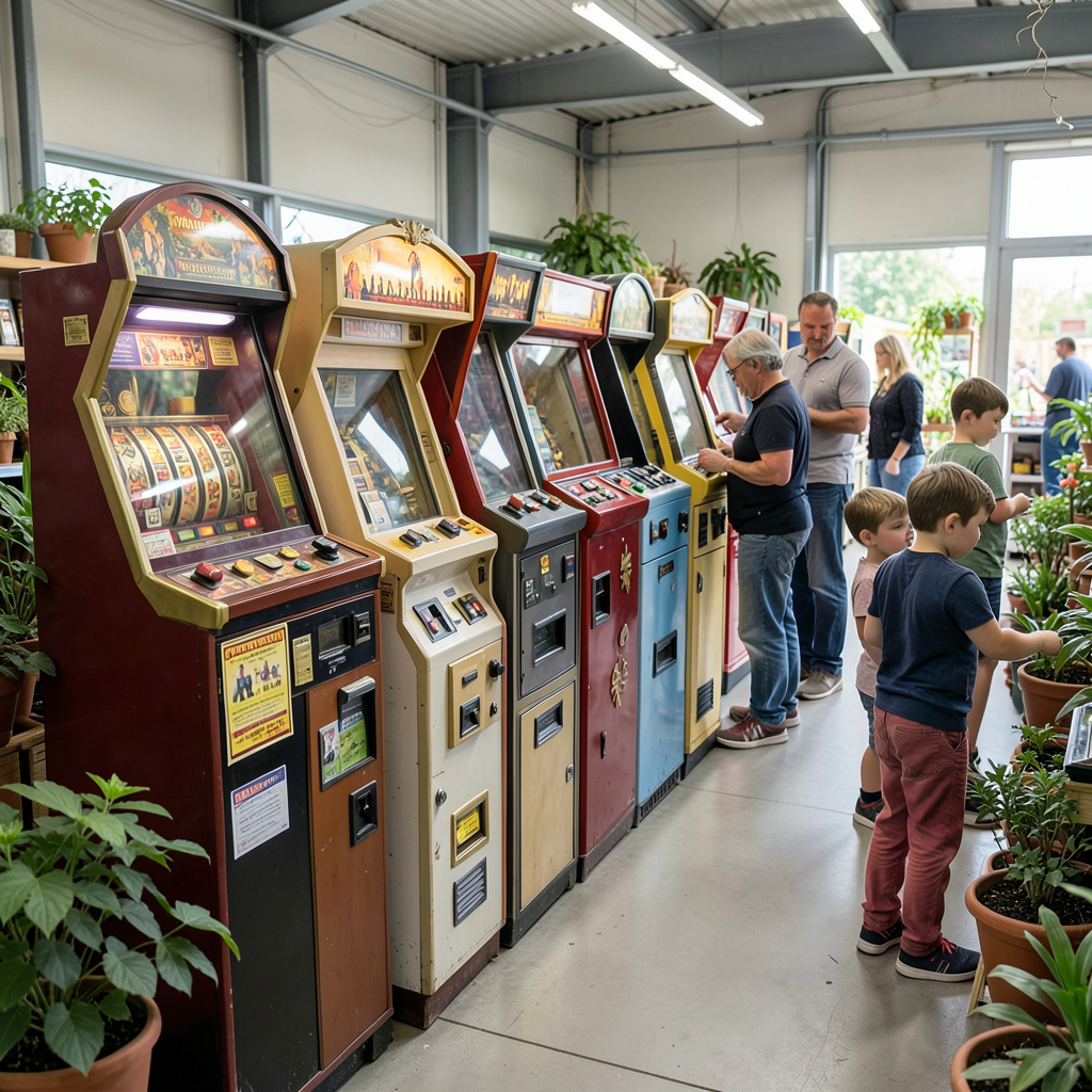 Woodbank Garden Centre near Bingley features vintage penny arcade with 100+ machines